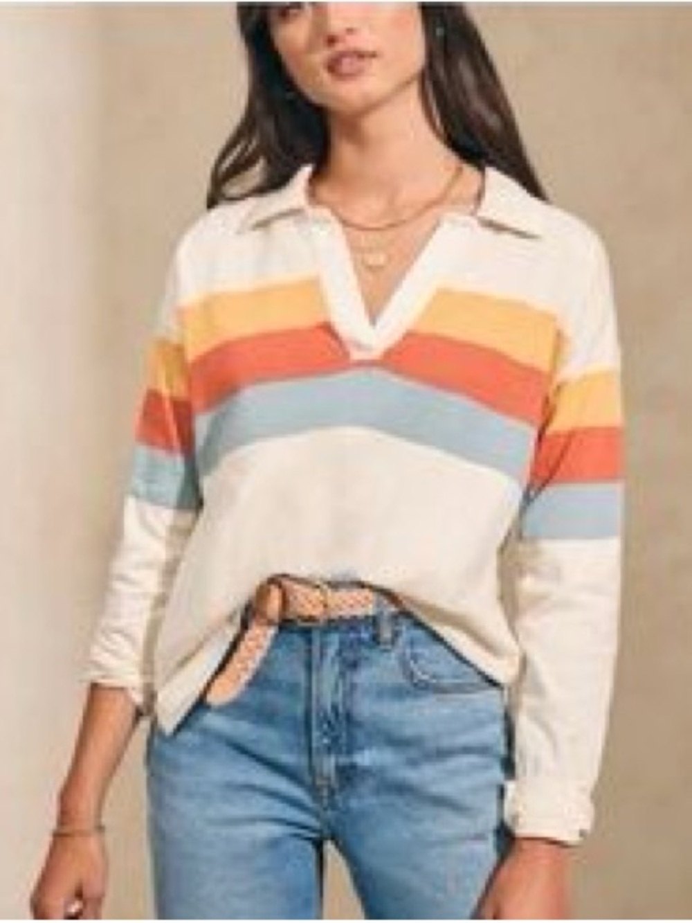 FAHERTY Striped Rugby Shirt